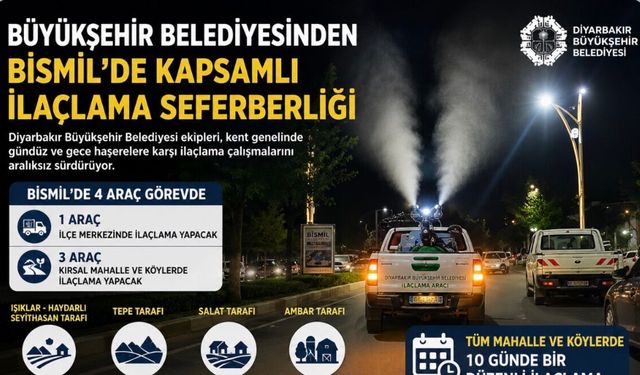 Büyükşehir Belediyesinden Bismil’de Kapsamlı İlaçlama Seferberliği