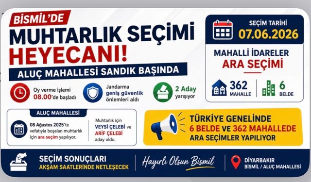Bismil'de Muhtarlık Seçimi Heyecanı: Aluç Mahallesi Sandık Başında