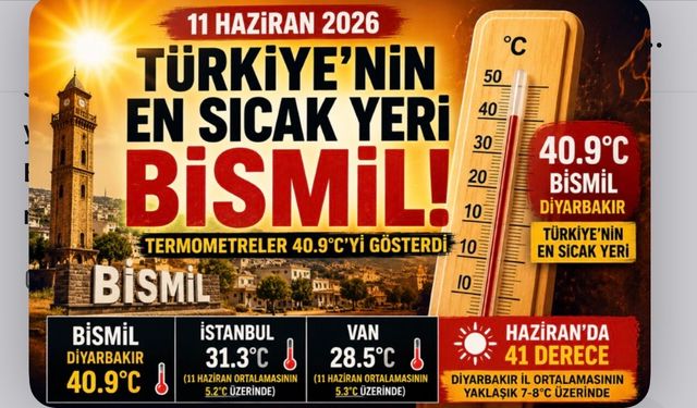 Türkiye'nin En Sıcak Noktası Bismil Oldu: Termometreler 40.9 Dereceyi Gösterdi
