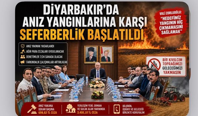 Diyarbakır'da Anız Yangınlarına Karşı Seferberlik Başlatıldı