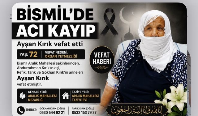 Bismil'de Ayşan Kırık Hayatını Kaybetti