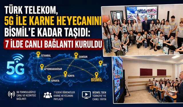 Türk Telekom, 5G ile Karne Heyecanını Bismil'e Kadar Taşıdı: 7 İlde Canlı Bağlantı Kuruldu