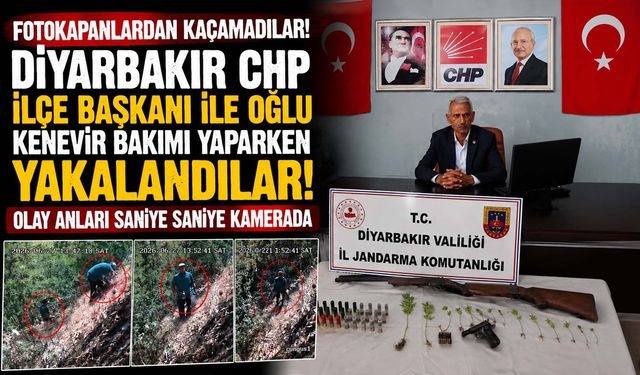 Fotokapanlardan Kaçamadılar! Diyarbakır CHP İlçe Başkanı ile Oğlu Kenevir Bakımı Yaparken Yakalandılar