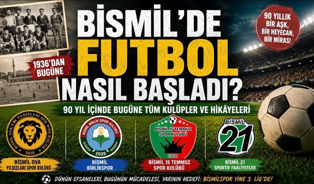 Bismil’de Futbol Nasıl Başladı? 90 Yıllık Serüven: Dünden Bugüne Tüm Kulüpler ve Hikâyeleri  Yazı Dizisi 1-