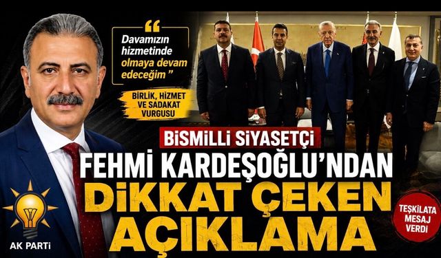 Bismilli siyasetçi Fehmi Kardeşoğlu’ndan dikkat çeken açıklama