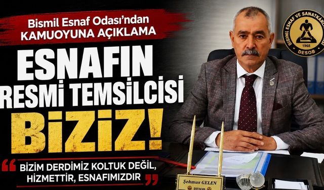 Bismil Esnaf Odası’ndan Dikkat Çeken Açıklama: “Esnafın Resmi Temsilcisi Biziz;