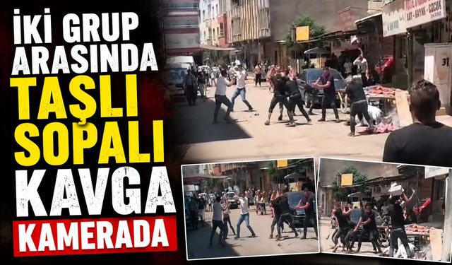 İki Grup Arasında Taşlı Sopalı Kavga Kamerada