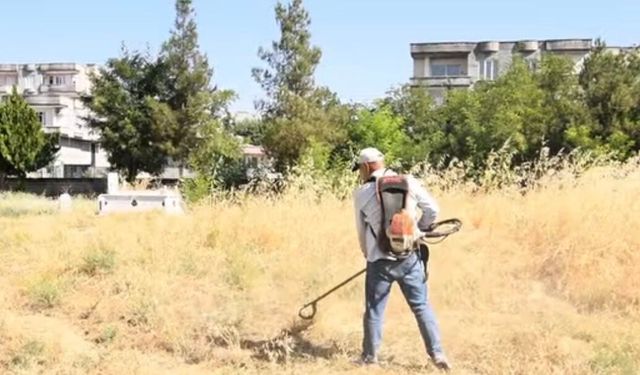 Vatandaşların talebi karşılık buldu: Bismil’de mezarlıklarda temizlik seferberliği