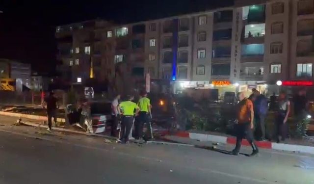Köpeğe çarpan otomobil direğe çarptı: 2 yaralı