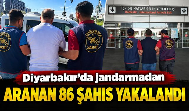 Diyarbakır’da jandarmadan aranan 86 şahıs yakalandı