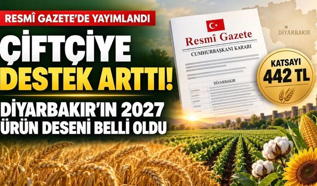 Resmî Gazete’de yayımlandı: Diyarbakır’ın 2027 tarım destek haritası belli oldu