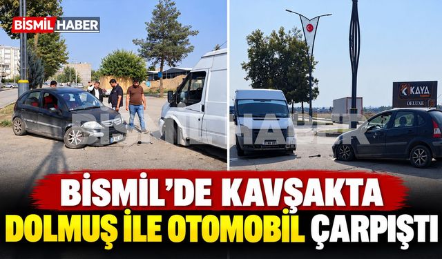 Bismil’de Kavşakta Dolmuş ile Otomobil Çarpıştı