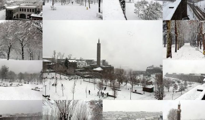 Diyarbakır'dan kartpostallık kar manzaraları