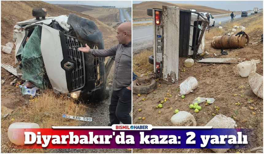 Diyarbakır'da kimyasal madde taşıyan kamyonet kaza yaptı: 2 yaralı