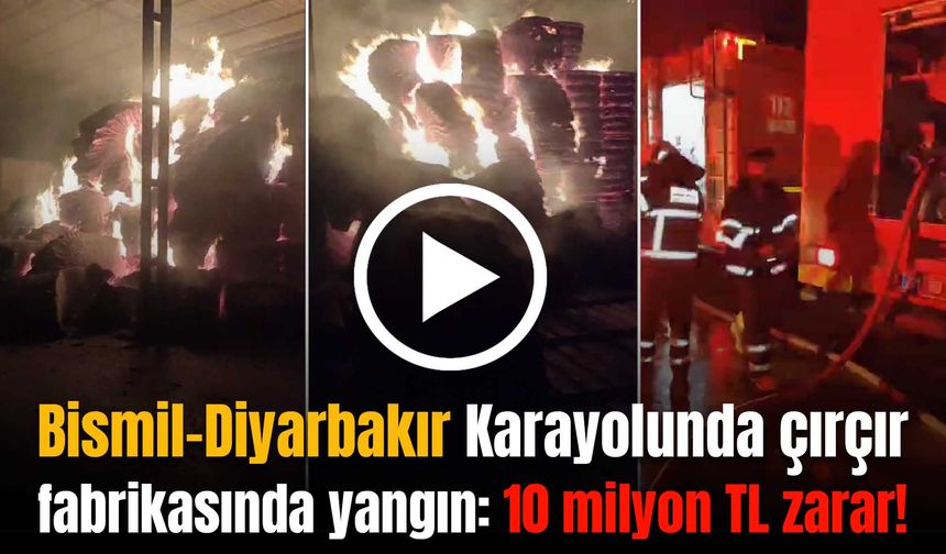 Diyarbakır’da çırçır fabrikasında yıldırım düşmesi sonucu yangın çıktı