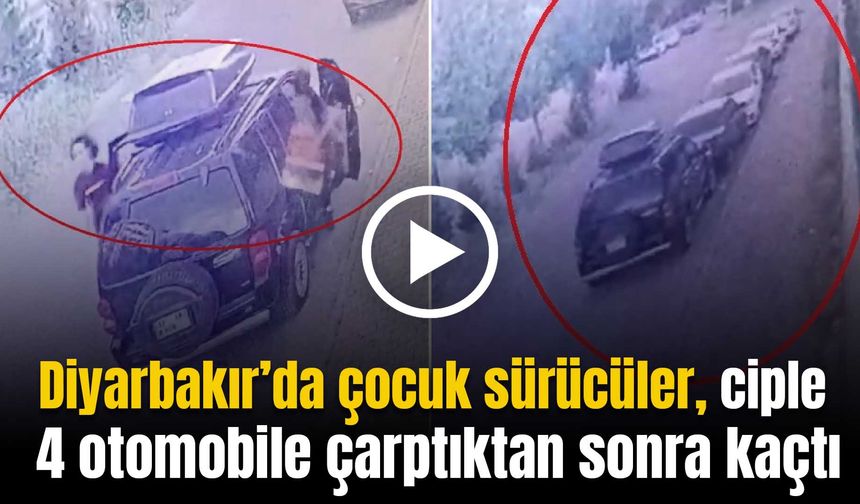 Diyarbakır’da çocuk sürücüler, ciple 4 otomobile çarptı!
