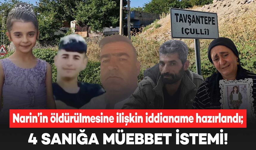 Narin Güran'ın öldürülmesine ilişkin iddianame mahkemeye sunuldu: 4 sanığa müebbet istemi!