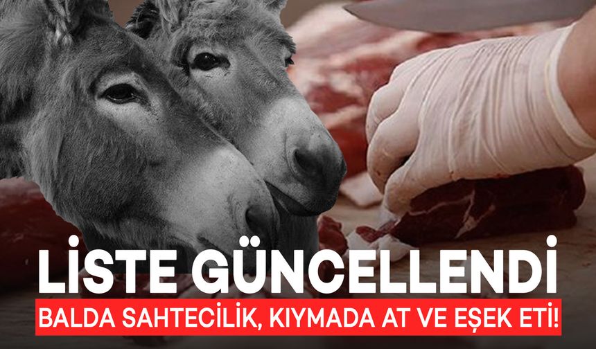 Bakanlık Listeyi Güncelledi: Balda Sahtecilik, Kıymada At ve Eşek Eti!