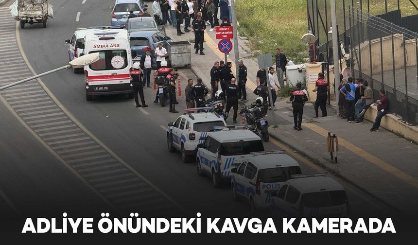 Diyarbakır’da adliye önünde 2 ailenin kavgası kamerada