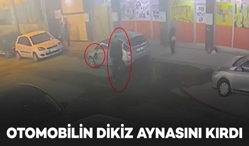 Diyarbakır’da bir kişi, park halindeki otomobilin dikiz aynasını tekmeleyerek kırdı