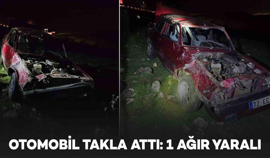 Silvan’da takla atan otomobilin sürücüsü ağır yaralandı