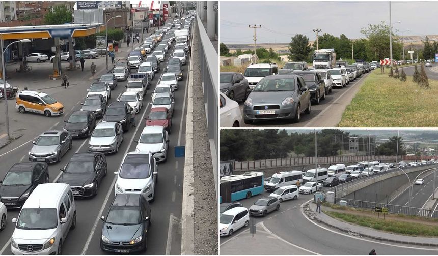 Diyarbakır’da trafik çilesi iki noktada çekilmez hale geldi