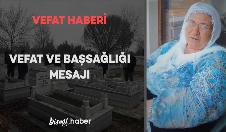 Karagöz Köyünde Zarife Özdemir vefat etmiştir