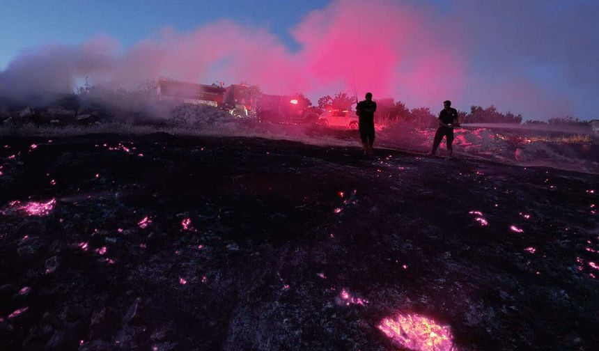 Dağlık Alandaki Ot Yangını İtfaiye Tarafından Söndürüldü