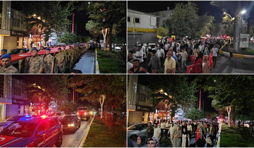 Bismil’de 15 Temmuz darbe girişiminin 9. yılı dolayısıyla yürüyüş düzenlendi
