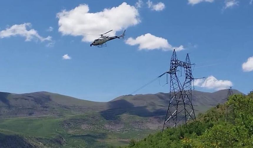 Diyarbakır'da Kesintisiz Elektrik İçin Helikopterli Bakım