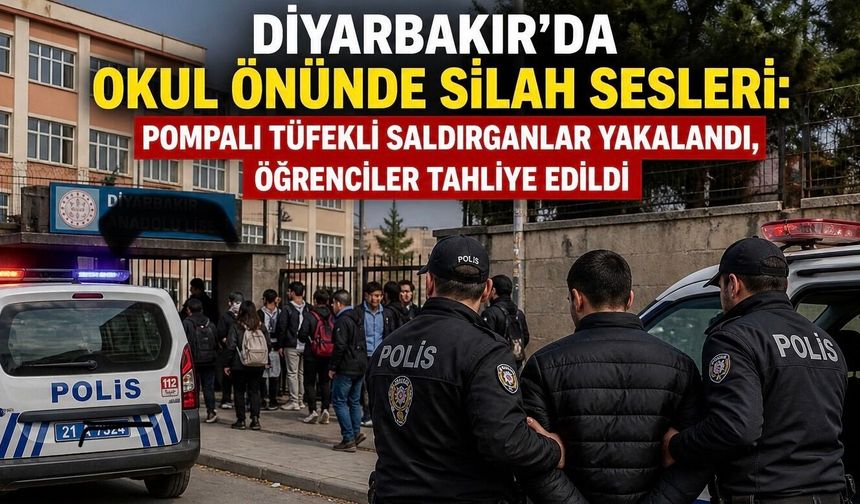 Diyarbakır’da Okul Önünde Silahlı Panik: Pompalı Tüfekli  Şüpheli  Yakalandı
