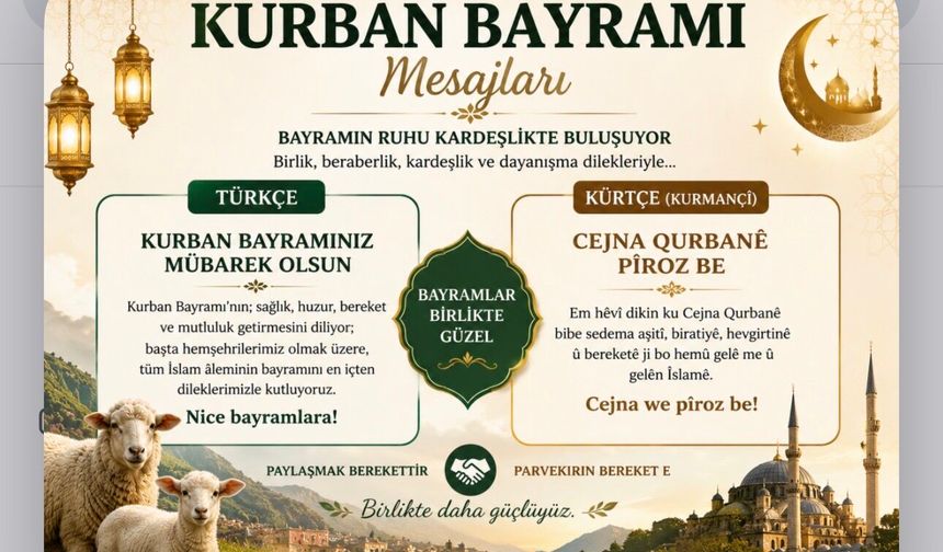 Türkçe ve Kürtçe Bayram Mesajları Gönülleri Buluşturdu