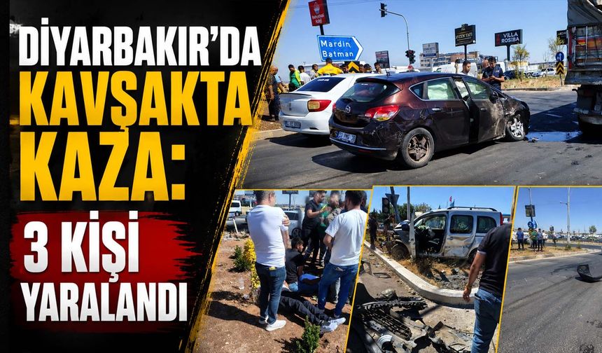 Diyarbakır'da Kavşakta Kaza: 3 Kişi Yaralandı