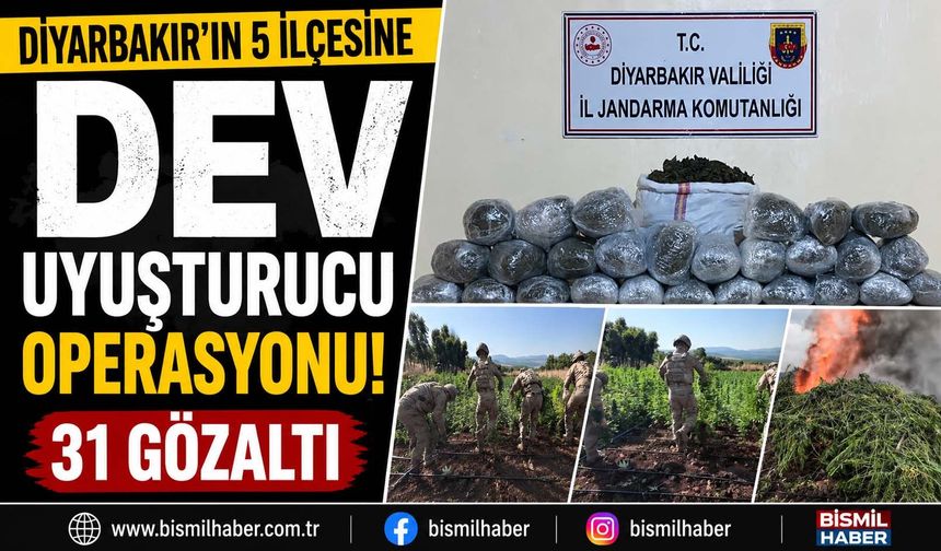 Diyarbakır'ın 5 İlçesine Dev Uyuşturucu Operasyonu: 31 Gözaltı