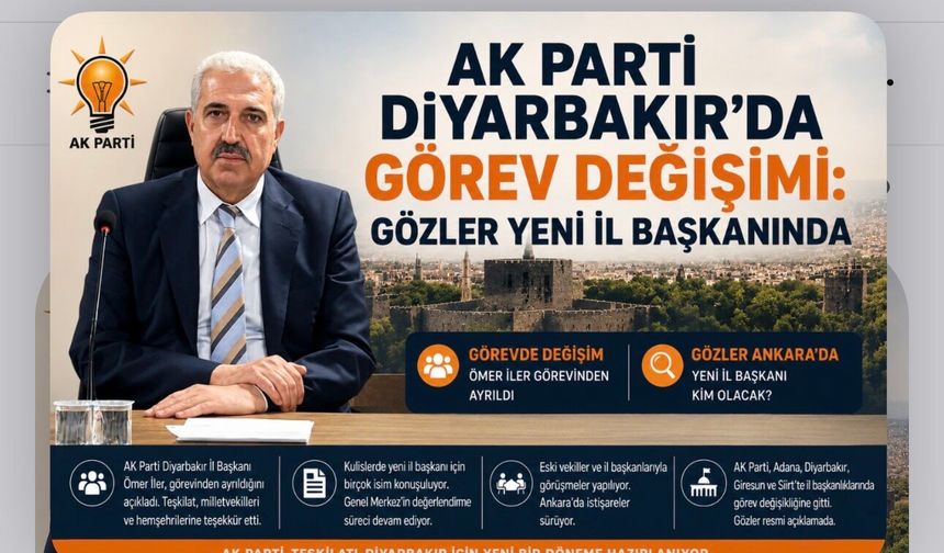 AK Parti Diyarbakır’da Görev Değişimi: Gözler Yeni İl Başkanında