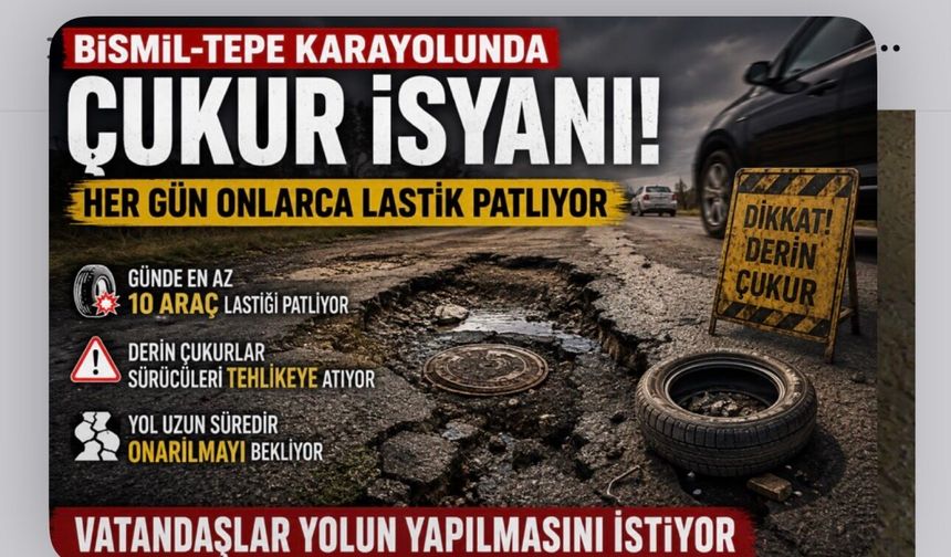 Bismil-Tepe Karayolundaki Çukurlar Sürücüleri Canından Bezdiriyor