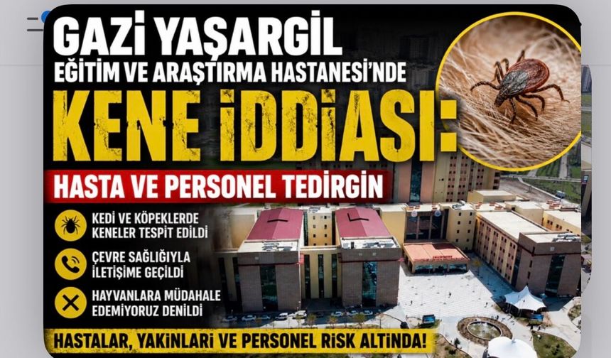 Gazi Yaşargil Eğitim ve Araştırma Hastanesi'nde Kene İddiası: Hasta ve Personel Tedirgin