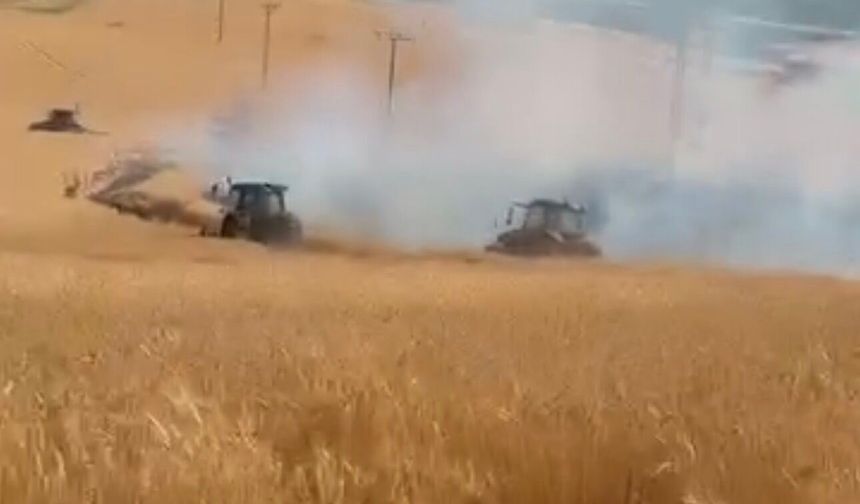 Bismil'de Buğday Tarlasında Yangın: Köylülerin Müdahalesiyle Facia Önlendi