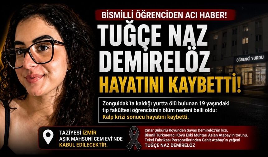 Bismilli Tıp Fakültesi Öğrencisi Tuğçe Naz Demirelöz Hayatını Kaybetti