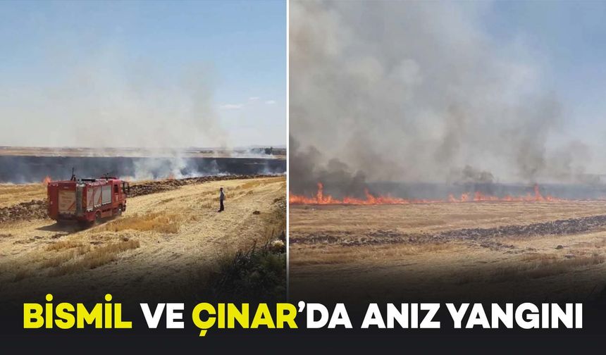 Bismil ve Çınar'da Çıkan Anız Yangınlarına Müdahale