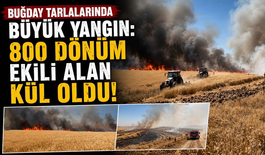 Buğday Tarlalarında Büyük Yangın: 800 Dönüm Ekili Alan Kül Oldu