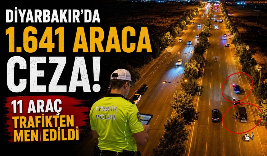 Diyarbakır'da 1.641 Araca Ceza, 11 Araç Trafikten Men Edildi