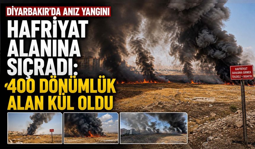 Diyarbakır'da Anız Yangını Hafriyat Alanına Sıçradı: 400 Dönümlük Alan Kül Oldu