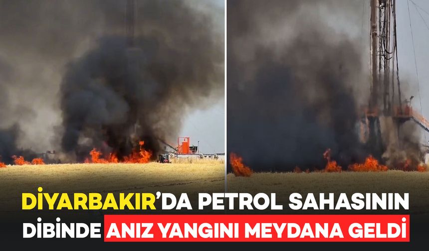 Diyarbakır'da Petrol Sahasının Dibinde Anız Yangını Meydana Geldi