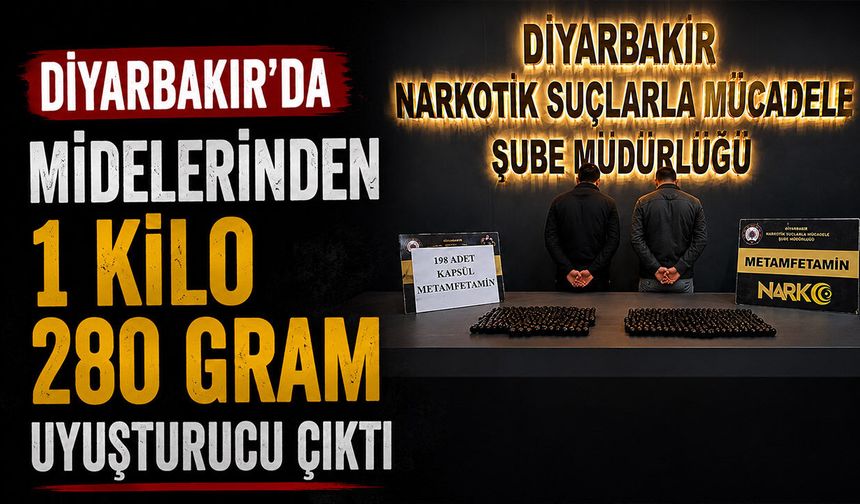 Diyarbakır’da Midelerinden 1 Kilo 280 Gram Uyuşturucu Çıktı