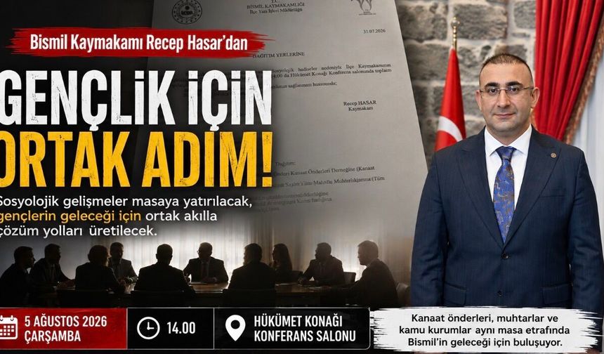 Bismil İçin Ortak Vicdan Buluşması: Kaymakam Hasar, Gençlerin Geleceği İçin Herkesi Aynı Masada Topluyor