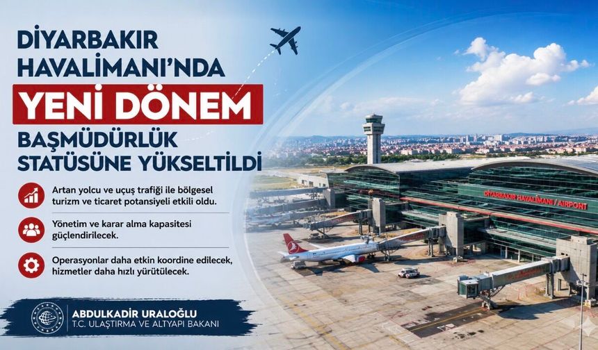 Diyarbakır Havalimanı’nda yeni dönem: Başmüdürlük statüsüne yükseltildi