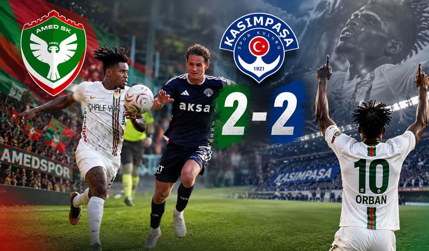 Amedspor Kasımpaşa’dan puanı Orban’la kaptı: 2-2