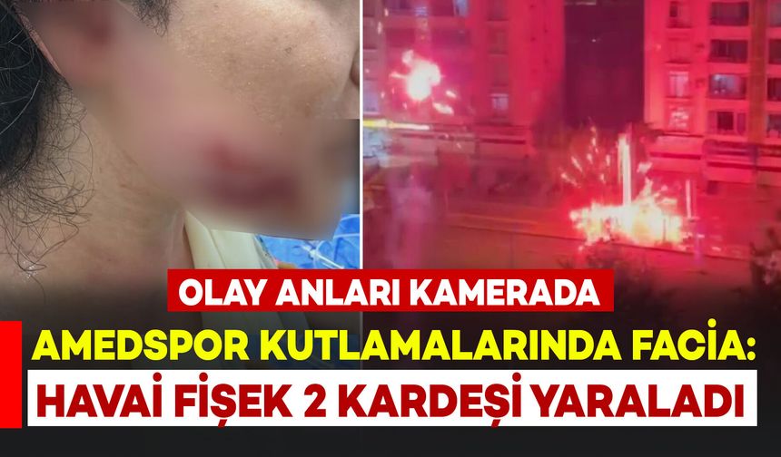 Diyarbakır’da Amedspor kutlamalarında havai fişek balkona girdi, 2 kardeş yaralandı