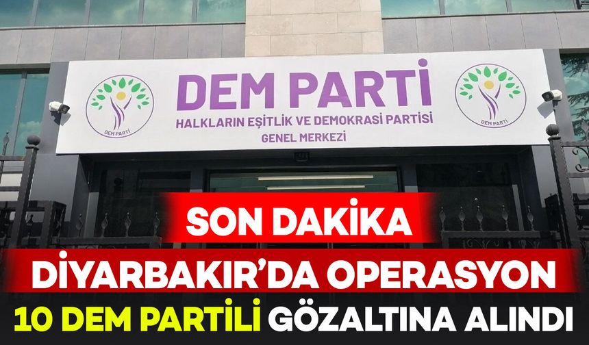 Diyarbakır’da operasyon: 10 DEM Partili gözaltına alındı